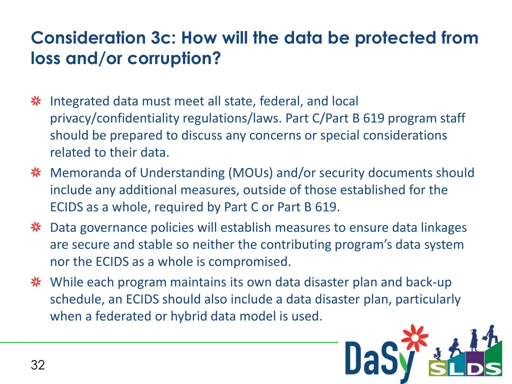 consideration 3c how will the data be protected