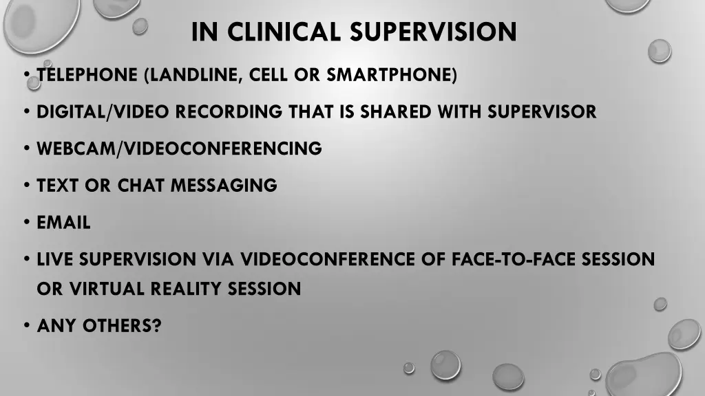 in clinical supervision