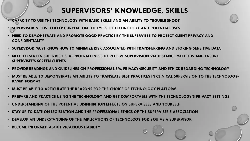 supervisors knowledge skills