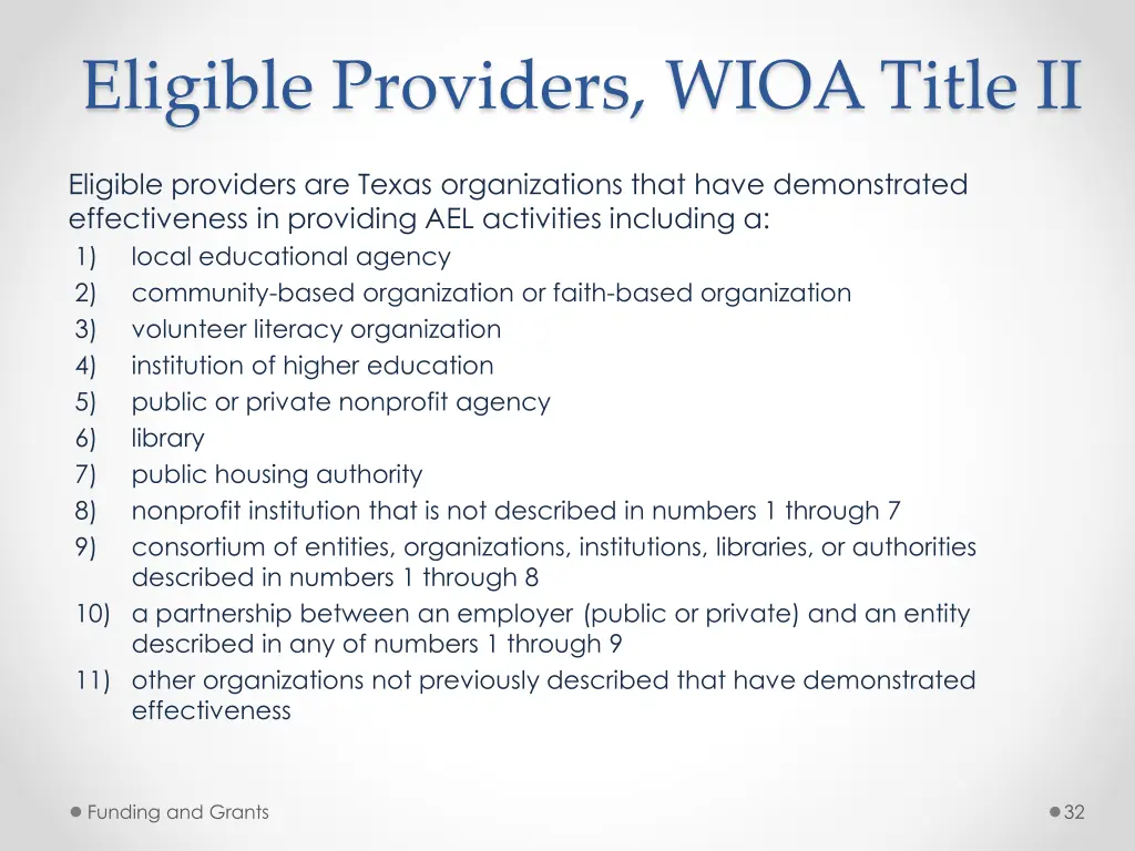 eligible providers wioa title ii
