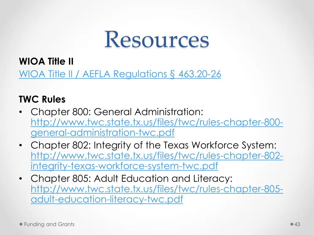 resources