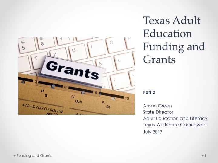 texas adult education funding and grants