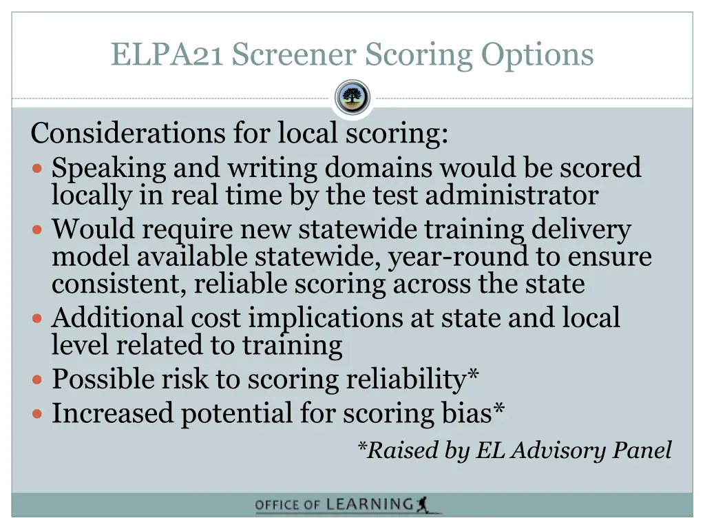 elpa21 screener scoring options 3