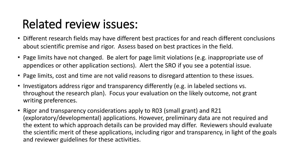 related review issues related review issues