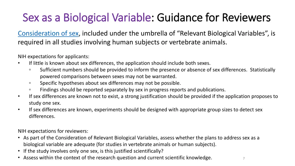 sex as a biological variable sex as a biological
