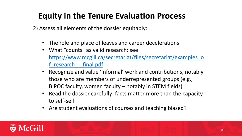 equity in the tenure evaluation process 1