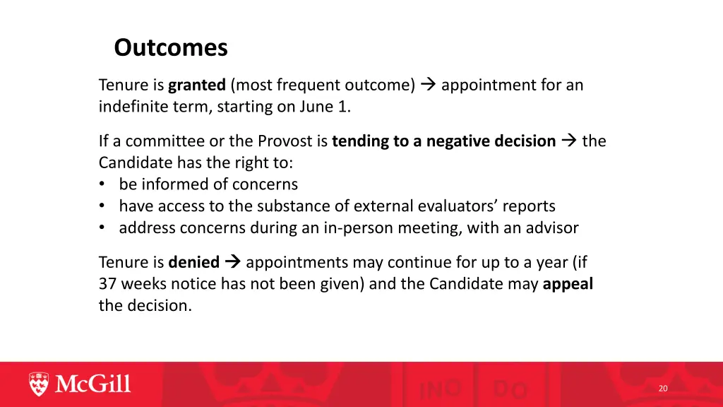 outcomes