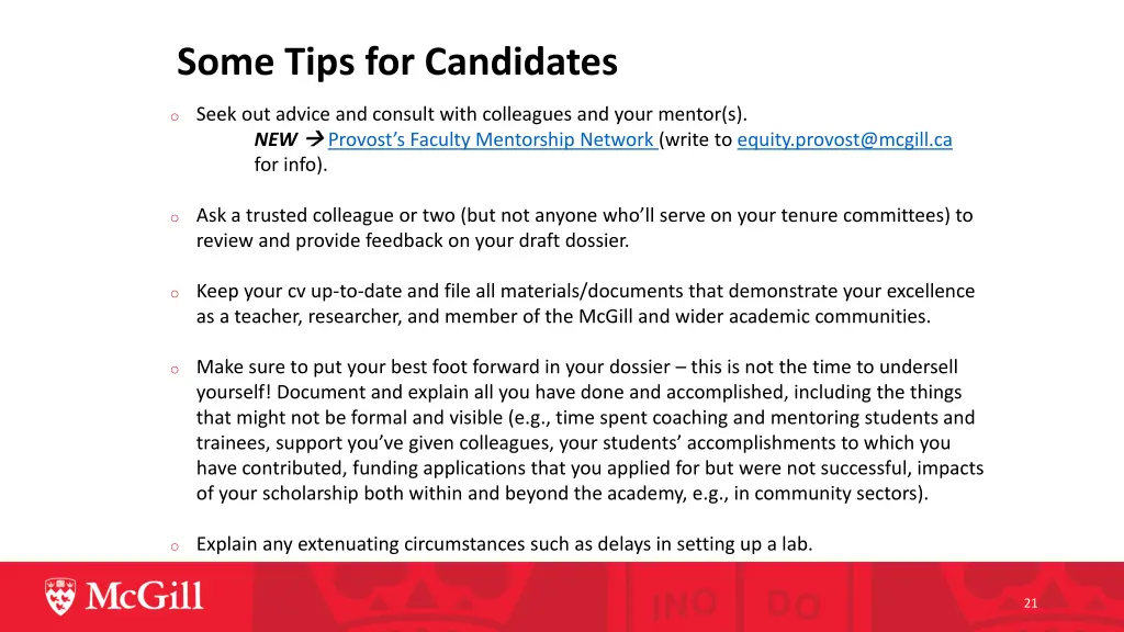 some tips for candidates