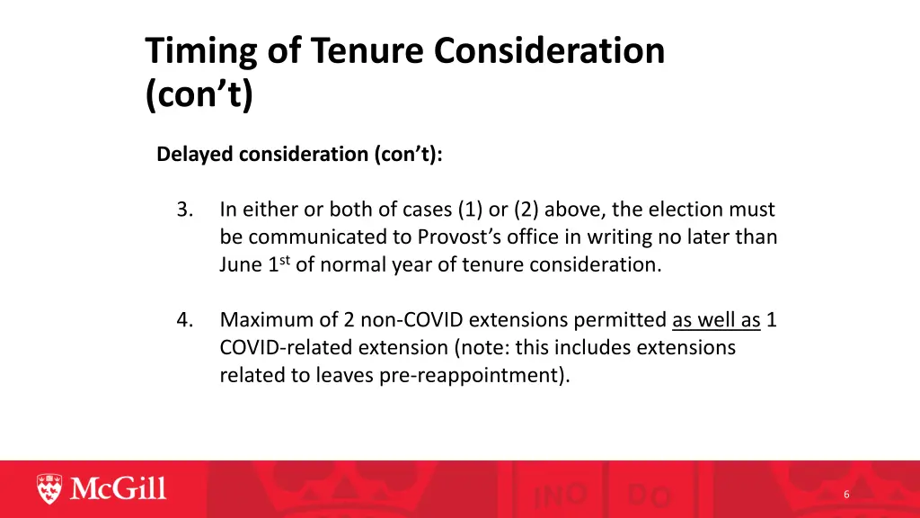 timing of tenure consideration con t 1