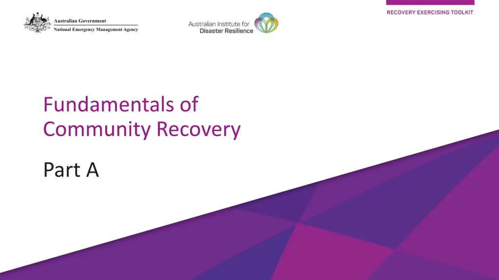 fundamentals of community recovery
