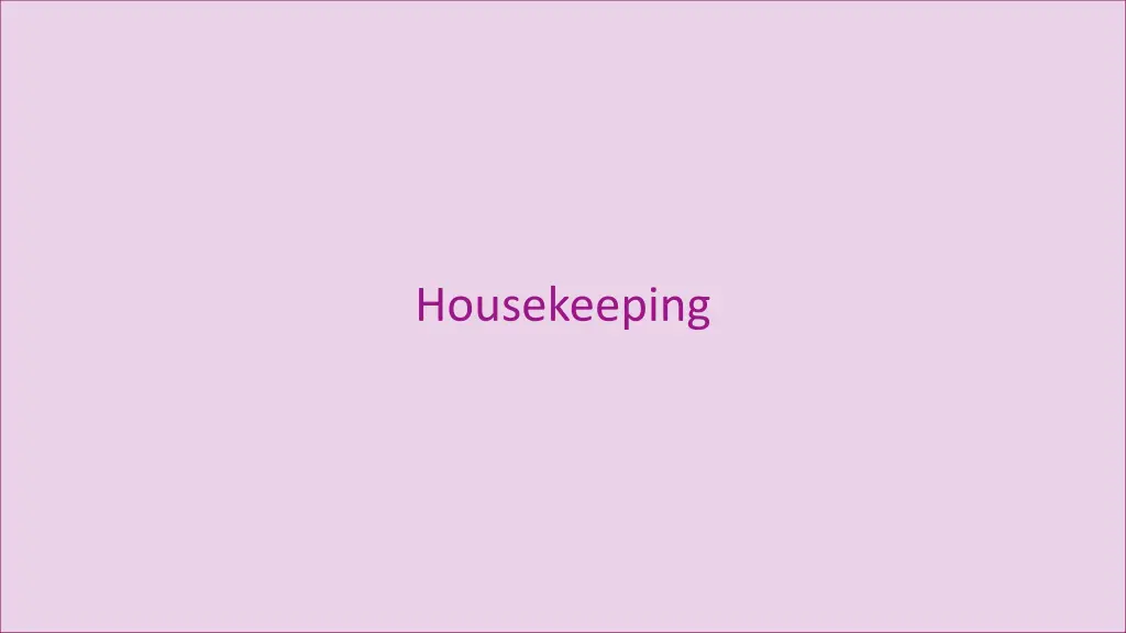 housekeeping