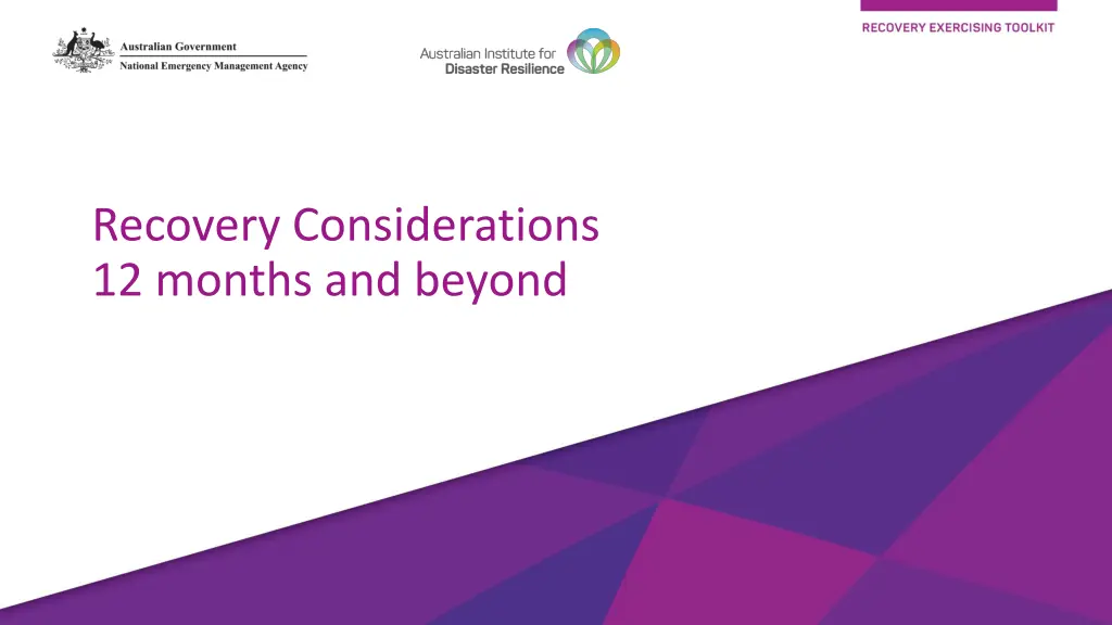recovery considerations 12 months and beyond