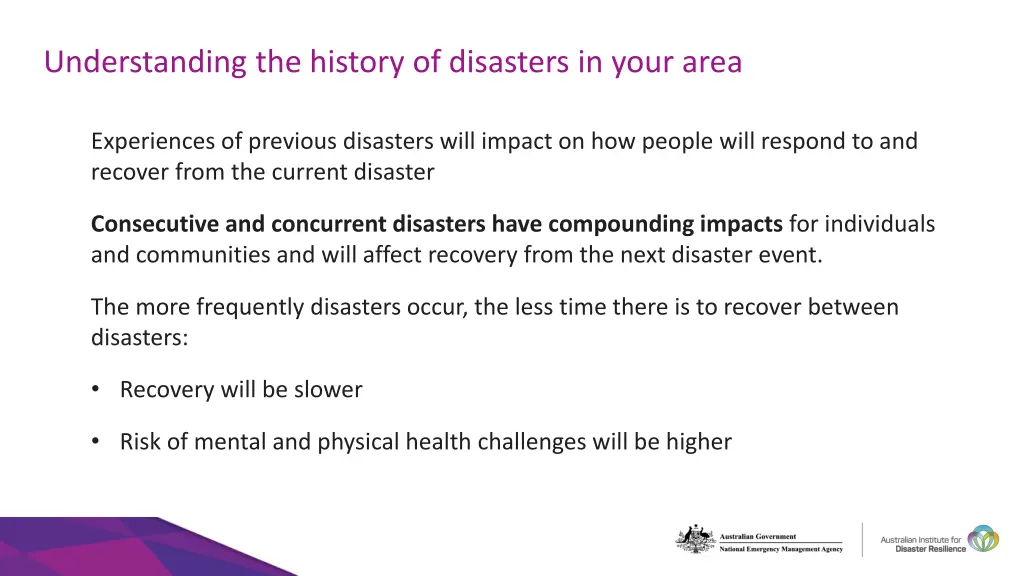 understanding the history of disasters in your