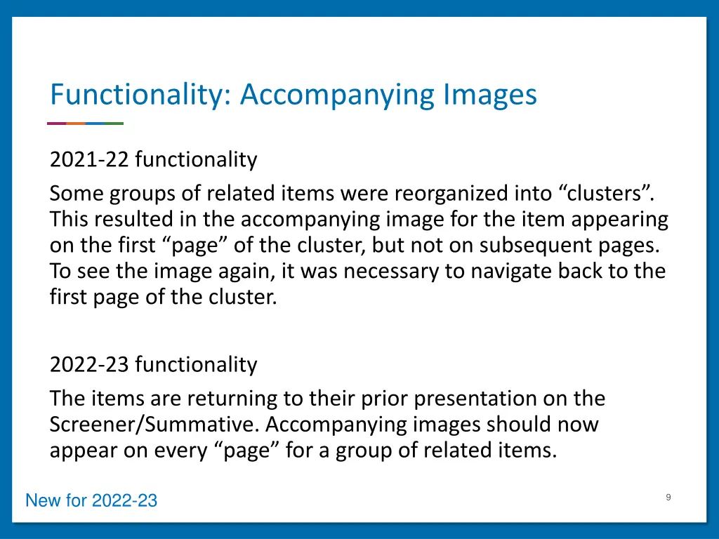 functionality accompanying images