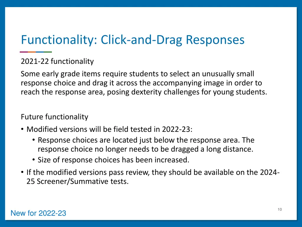 functionality click and drag responses