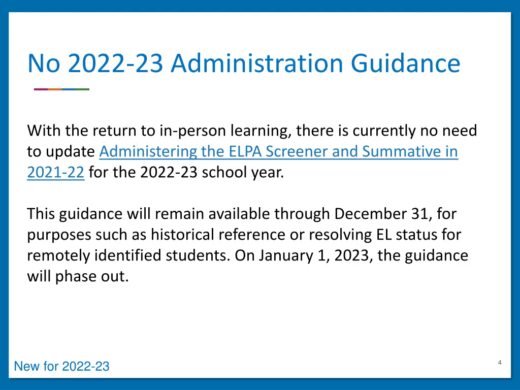 no 2022 23 administration guidance