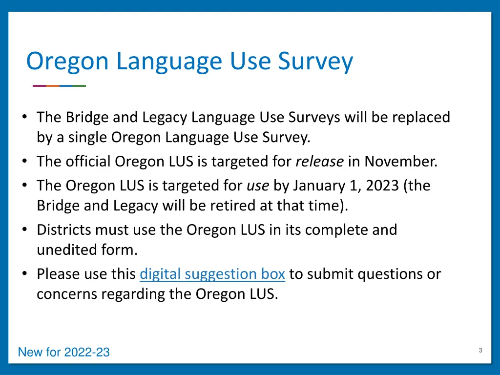 oregon language use survey