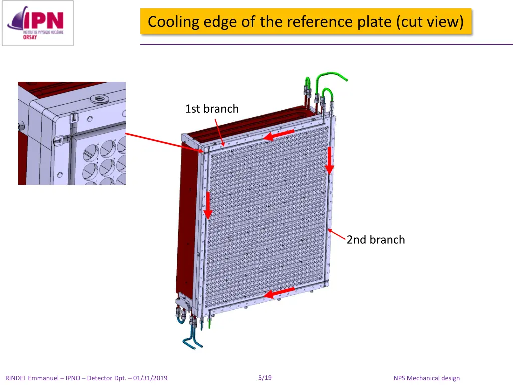 cooling edge of the reference plate cut view
