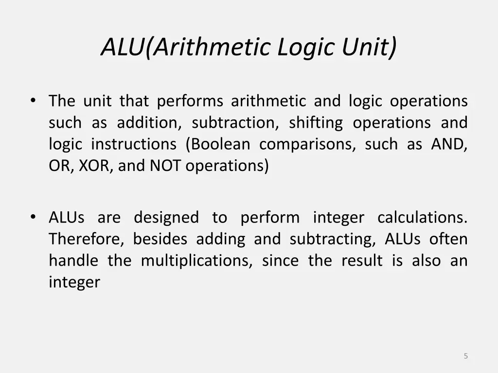 alu arithmetic logic unit