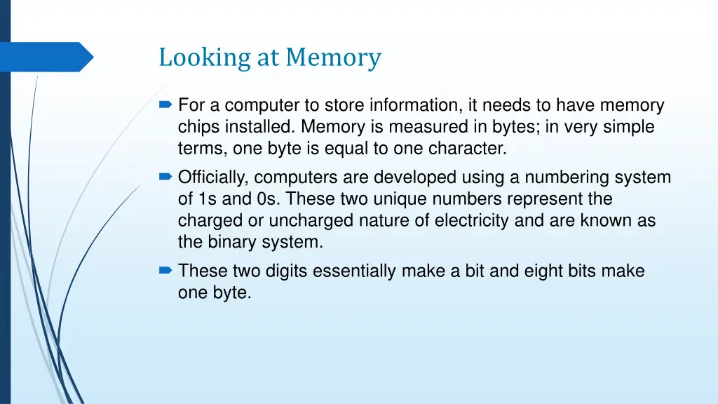 looking at memory