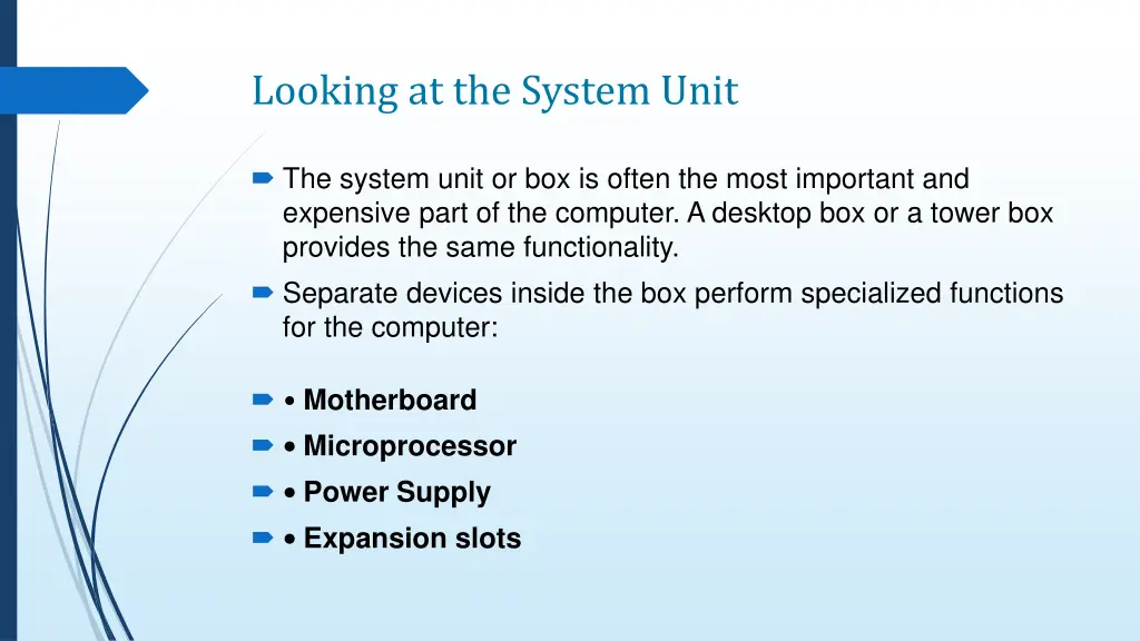 looking at the system unit