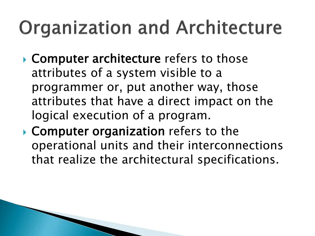 computer architecture attributes of a system