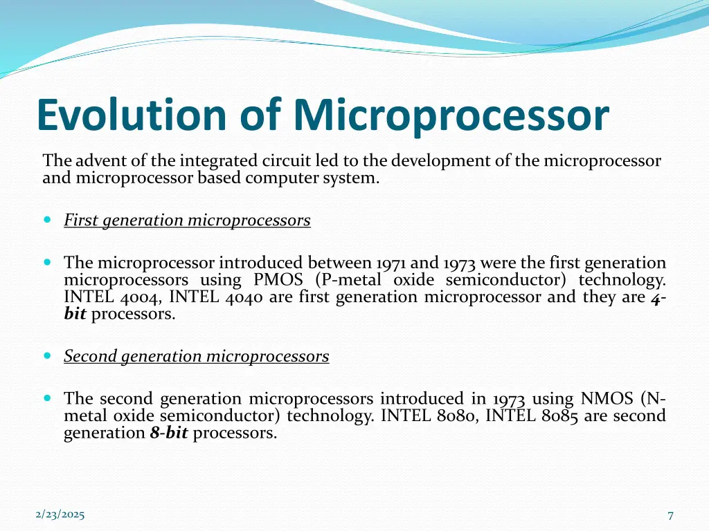 evolution of microprocessor
