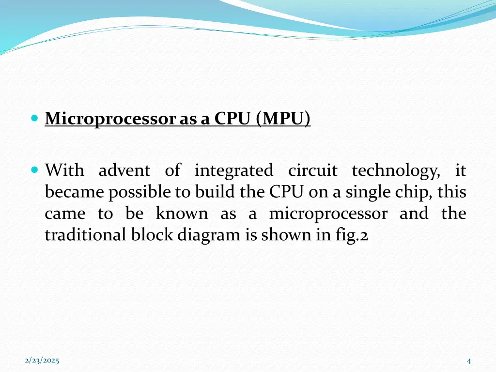 microprocessor as a cpu mpu