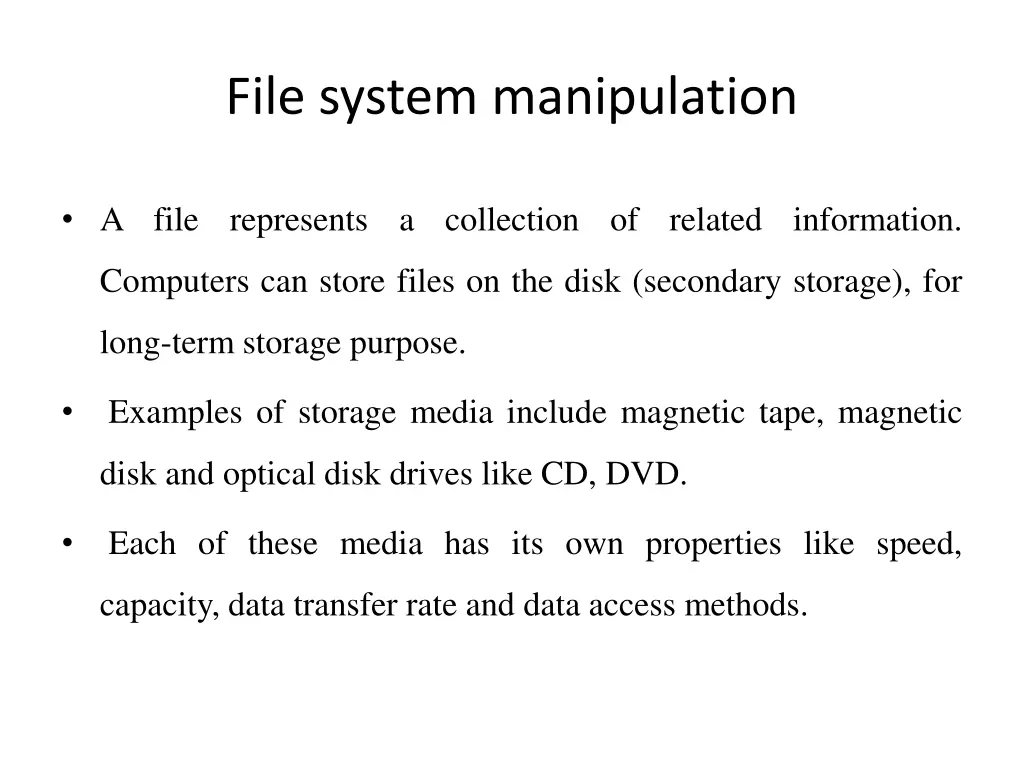 file system manipulation