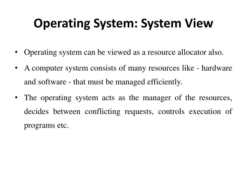operating system system view