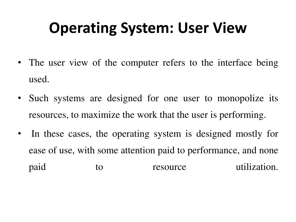 operating system user view