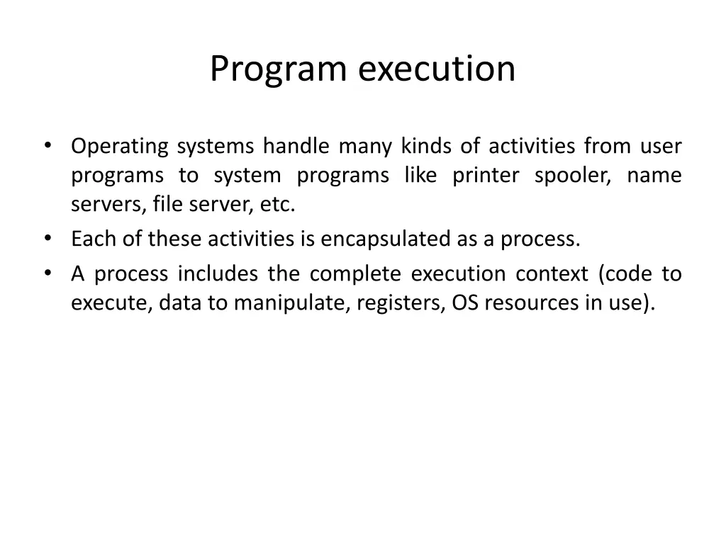 program execution