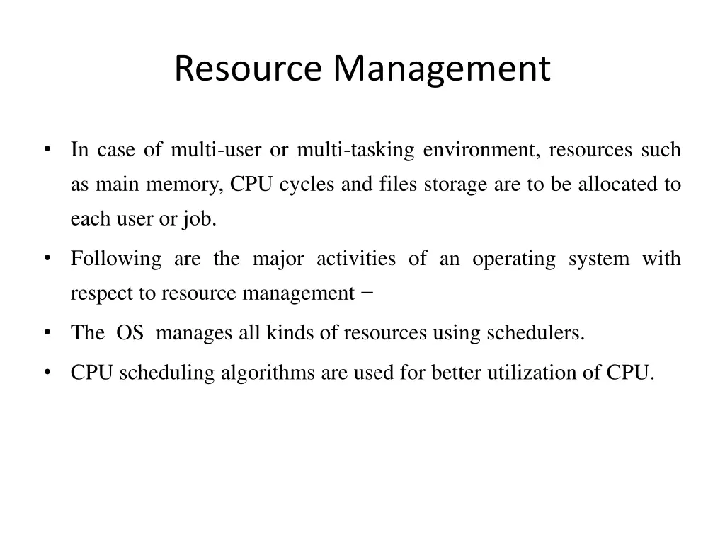 resource management