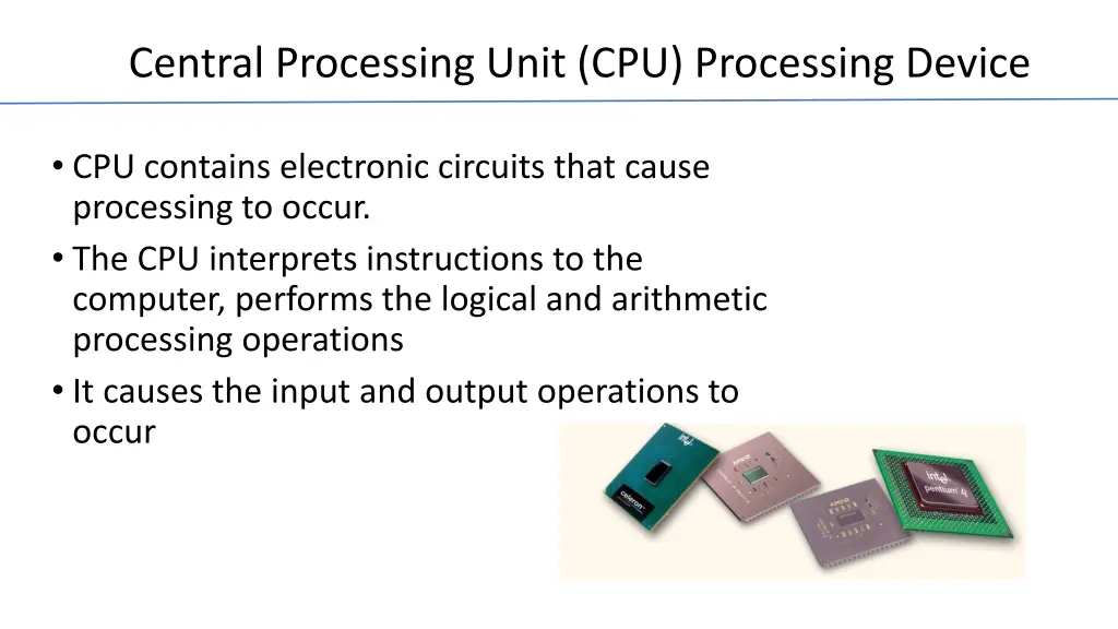 central processing unit cpu processing device