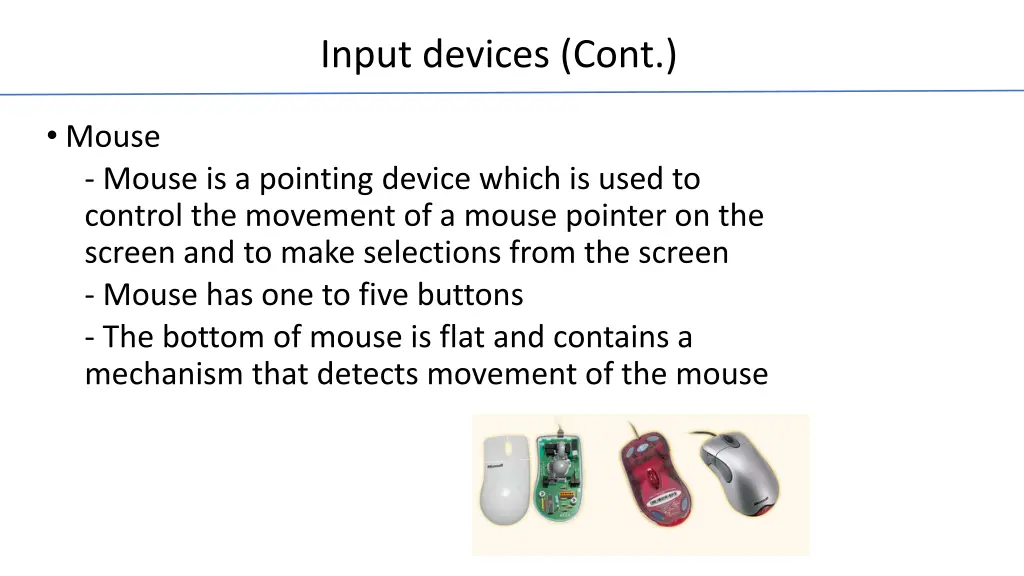 input devices cont