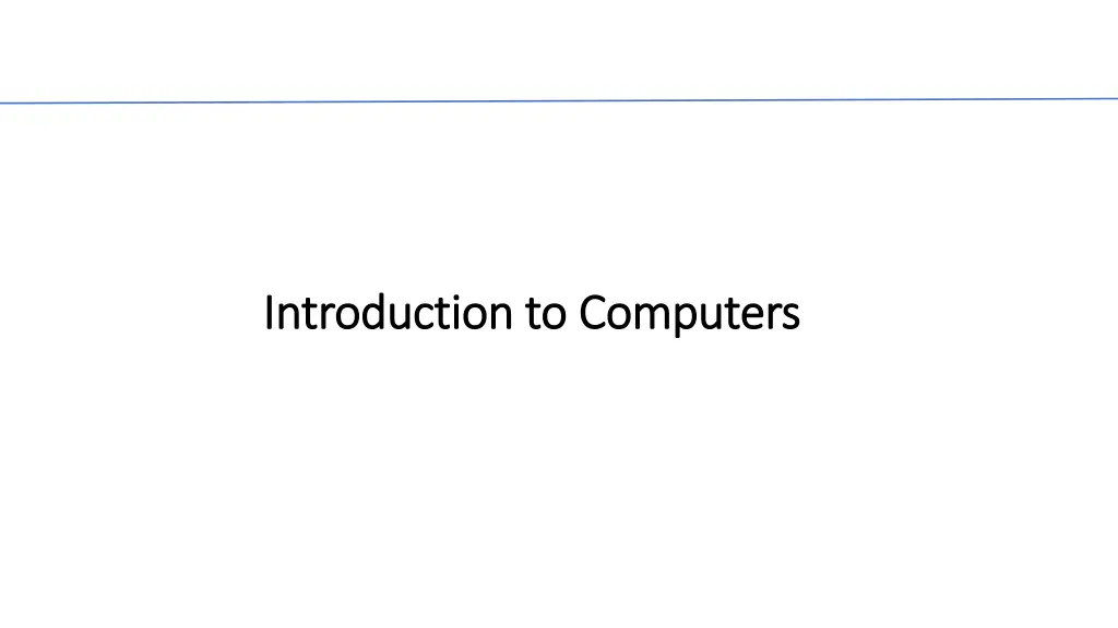 introduction to computers introduction