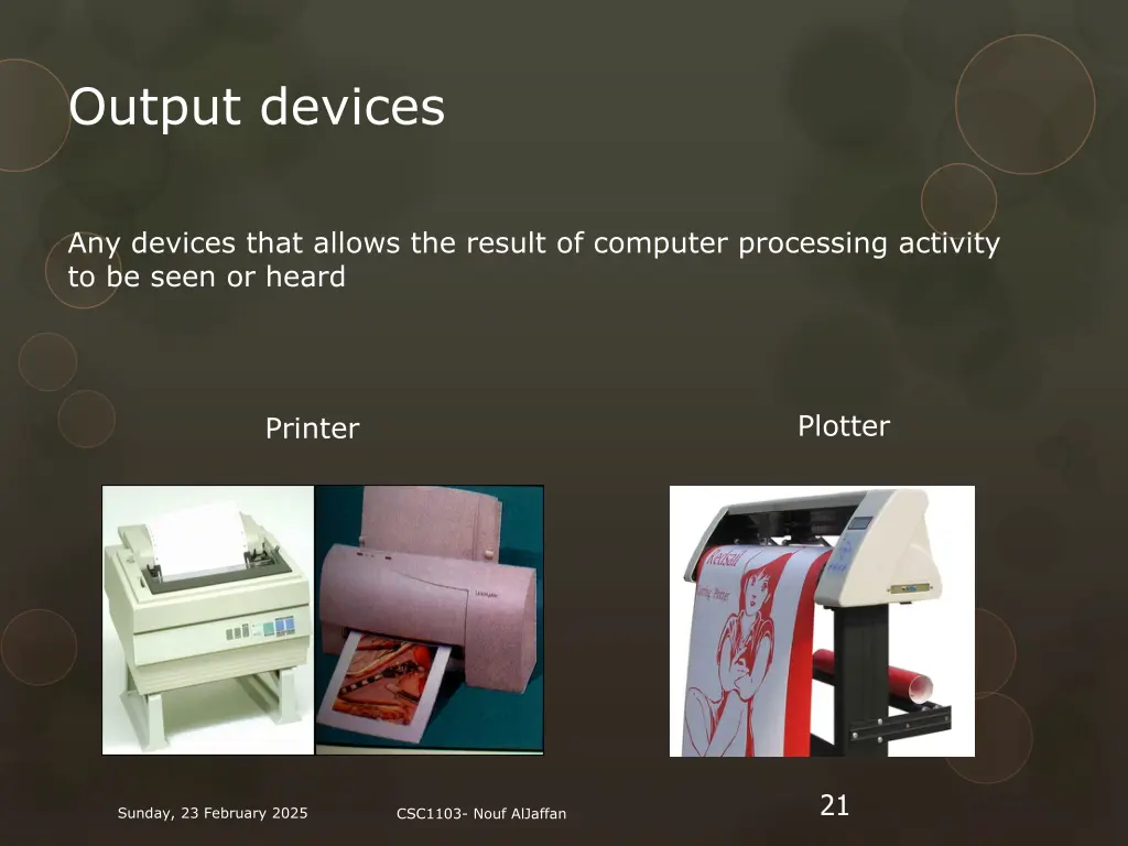 output devices