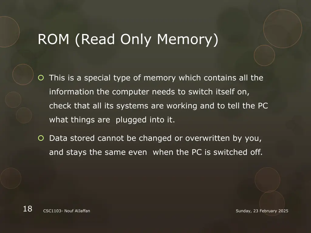 rom read only memory