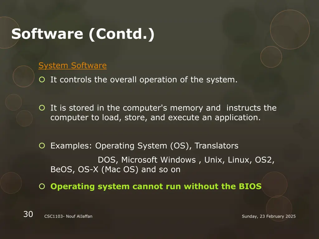 software contd