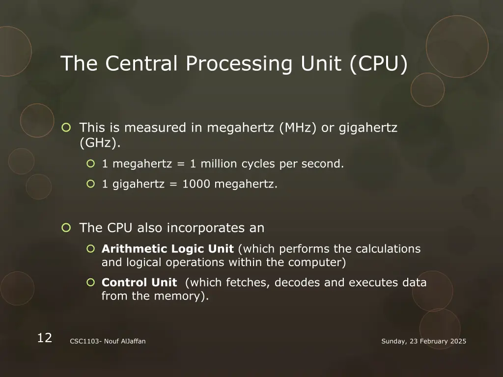 the central processing unit cpu 1