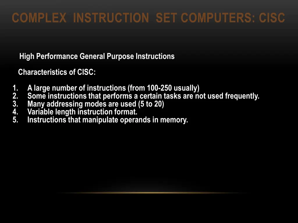 complex instruction set computers cisc
