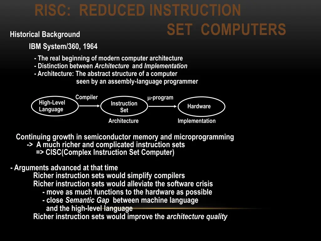 risc reduced instruction historical background