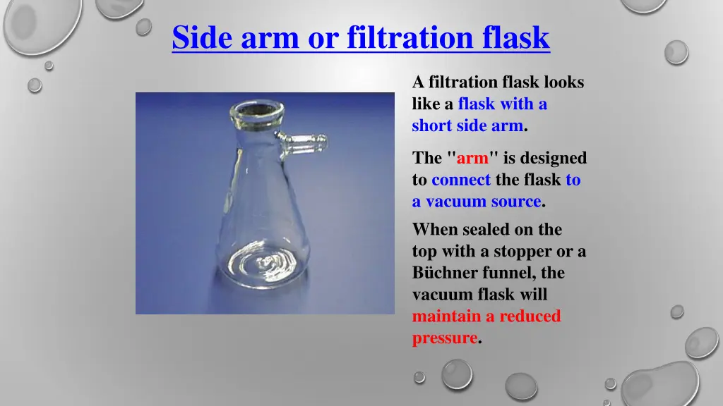 side arm or filtration flask