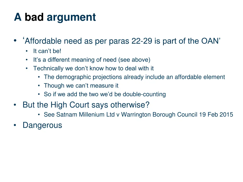 a bad argument