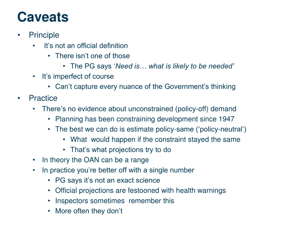 caveats