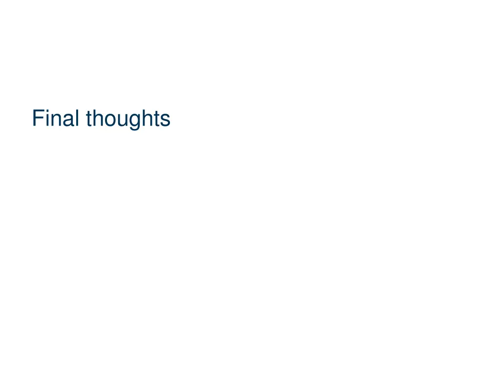 final thoughts