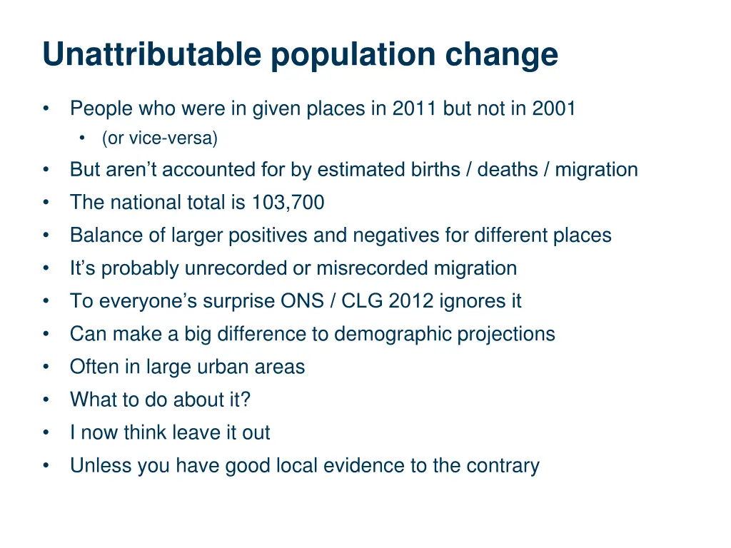 unattributable population change