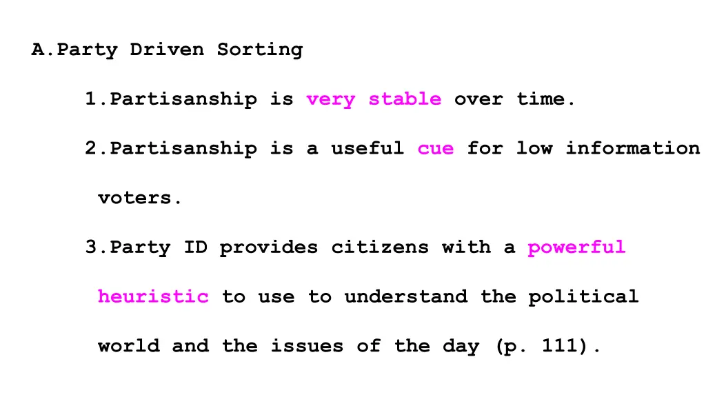 a party driven sorting