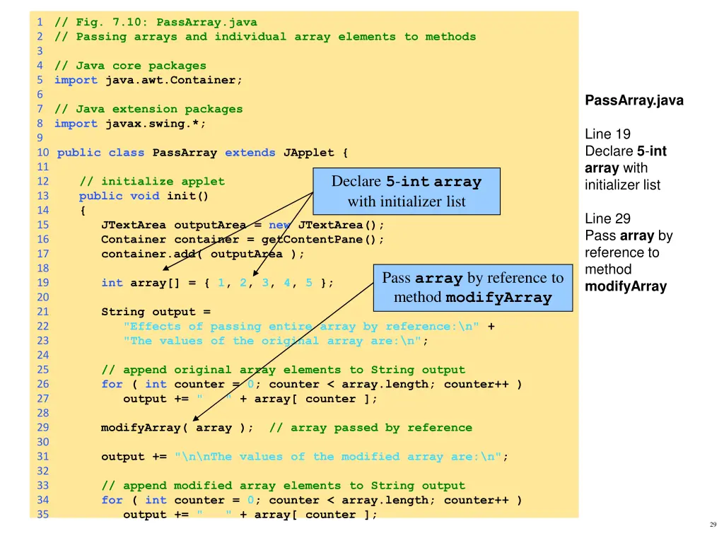 passing arrays to methods 1
