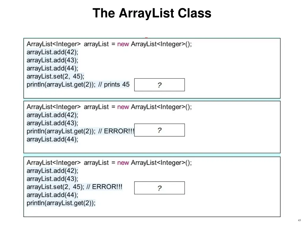 the arraylist class 10